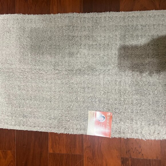 Beautiful Cotton Bath Rug by Drew Barrymore, Porcini Taupe, 20x34" Brand New $12 - Picture 1 of 1
